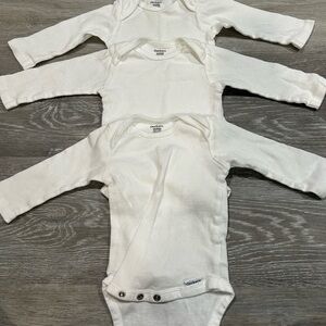 Gerber White Long Sleeve Baby Bodysuit